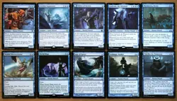 Set of 10 Blue Wizard Cards *NM* (Magic EDH MTG) Archaeomancer Delver of Secrets - Image 1