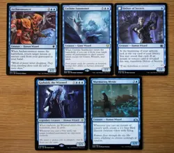 Set of 10 Blue Wizard Cards *NM* (Magic EDH MTG) Archaeomancer Delver of Secrets - Image 2