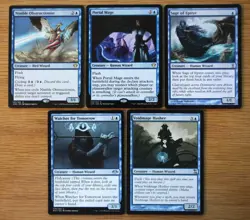 Set of 10 Blue Wizard Cards *NM* (Magic EDH MTG) Archaeomancer Delver of Secrets - Image 3