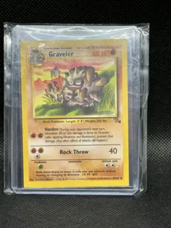 Pokemon TCG Graveler Fossil, Unlimited Uncommon Card 37/62 SQUARE CUT ERROR 1999 - Image 1