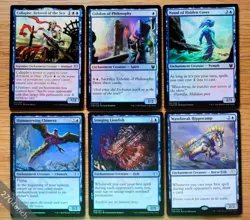 Set of 6 Blue FOIL Enchantment Creatures *NM* (Magic MTG) Wavebreak Hippocamp - Image 1