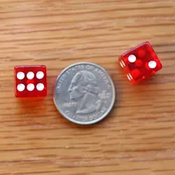 Tiny Dice Bag & Red Glass Gem Tokens, Life Counters Gaming Stones Energy MTG - Image 3