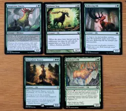 Set of 10 Green Elk Creatures *NM* (Magic the Gathering MTG) Dawnglade Regent - Image 2