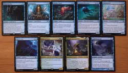 Set of 9 Blue Squid & Jellyfish Creatures *NM* (Magic MTG) English Chasm Skulker - Image 1