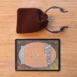 Tiny Brown Dice Bag & Gold Glass Gem Tokens, Life, Energy Counters Stones MTG - Image 3