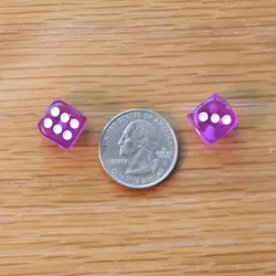 Tiny Brown Dice Bag & Gold Glass Gem Tokens, Life, Energy Counters Stones MTG - Image 4