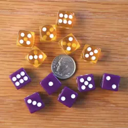 Tiny Dice Bag Lot Purple Dice & Red Glass Gem Tokens, Game Counters (Magic MTG) - Image 2