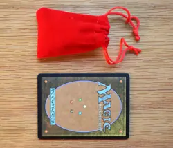 Tiny Red Dice Bag & Red Glass Gem Tokens, Life Energy Counters Gaming Stones MTG - Image 2