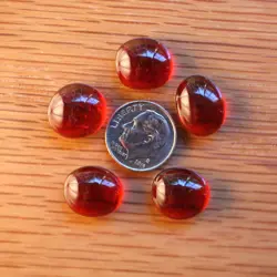 Tiny Red Dice Bag & Red Glass Gem Tokens, Life Energy Counters Gaming Stones MTG - Image 3