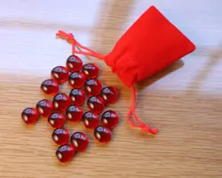 Tiny Red Dice Bag & Red Glass Gem Tokens, Life Energy Counters Gaming Stones MTG - Image 5