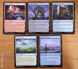 Set of 5 Throne of Eldraine Utility Lands *NM* (Magic MTG) Mystic Sanctuary - Image 1