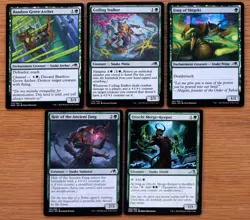 Set 10 Green Kamigawa Snake Creatures *NM* (English Magic MTG) Weaver of Harmony - Image 2