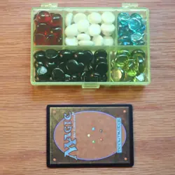 Small Green Box of All Colors Tokens, Life Counters Gaming Stones Dice Bag MTG - Image 2