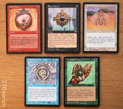 Set of 5 Mirage Charm Instants *NM* English Old School Magic MTG Ebony Sapphire - Image 1