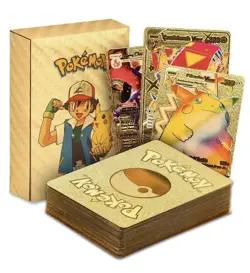 55 Pcs Gold Foil Pokemon Cards Pack - VMAX GX TCG Rare Card Lot/collectible/gift - Image 1