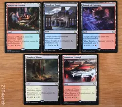 Set of 5 Rare Temple Dual Color Scry Lands *NM* MTG Commander Deck Building - Image 1