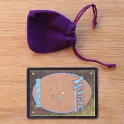 Tiny Purple Dice Bag & Gold Glass Gem Tokens, Life, Energy Counters Stones MTG - Image 2