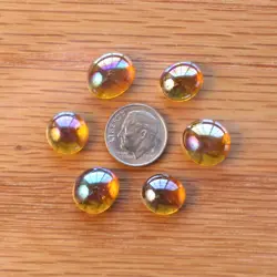 Tiny Purple Dice Bag & Gold Glass Gem Tokens, Life, Energy Counters Stones MTG - Image 3