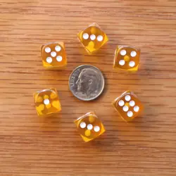 Tiny Dice Bag Lot Black Gold Dice & Glass Gem Tokens, Gaming Counters Magic MTG - Image 3