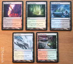 Set of 5 Zendikar Refuge Life Gain Dual Taplands *NM* (Magic MTG EDH) Land Group - Image 1