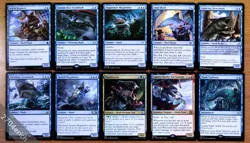 Lot 10 Different Blue Shark Creatures *NM* Magic MTG Commander Set Shark Typhoon - Image 1