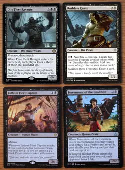 Set of 12 Different Black Pirate Creatures & Ships *NM* Magic EDH Commander MTG - Image 2