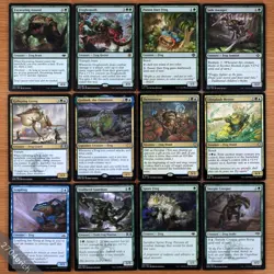 Set of 12 Green Blue Frog Creatures *NM* (Magic MTG) Froghemoth, Spore Frog - Image 1