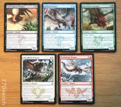 Set of 5 Dragons of Tarkir Uncommon Dragon 5 Colors *NM Near Mint* (English MTG) - Image 1