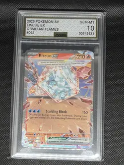 2023 POKEMON OBSIDIAN FLAMES #042 EISCUE EX AGS GEM MINT 10 - Image 1