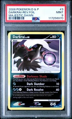 2008 POKEMON DP MAJESTIC DAWN DARKRAI #3 REVERSE FOIL PSA 9 MINT #117256970 - Image 1