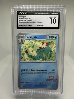 Pokemon TCG Feraligatr SVP 213 Black Star Promo Illustration Contest 2024 CGC 10 - Image 1