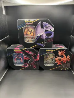 Pokemon Crown Zenith Tins Moltres & Articuno & Zapdos Complete Set of 3 SEALED - Image 1