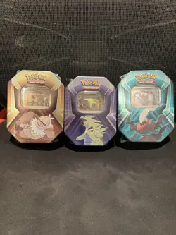 Triple Whammy Collector Tins Pokemon TCG Lot Of 3 (Complete Tin Set) New Sealed - Image 1