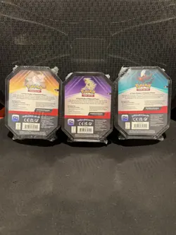 Triple Whammy Collector Tins Pokemon TCG Lot Of 3 (Complete Tin Set) New Sealed - Image 2