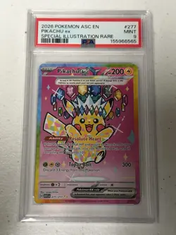 Pokemon Pikachu Ex Ascended Heroes 277/217 Full Art Secret Rare PSA 9 English - Image 1