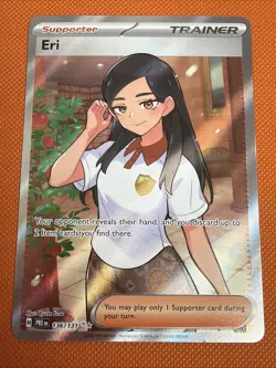 Pokemon TCG Eri 136/131 Prismatic Evolutions Full Art Trainer NM Condition - Image 1