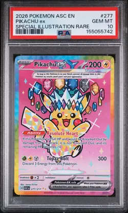 Pikachu Ex 277 Pokemon Asc En-Ascended Heroes PSA 10 - Image 1