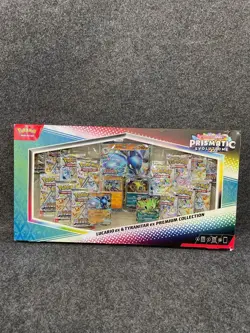 Pokemon TCG: Prismatic Evo Lucario Tyranitar Ex Premium, Worn Sealed Box - Image 1