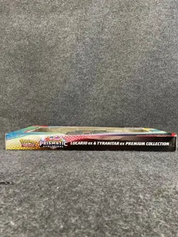 Pokemon TCG: Prismatic Evo Lucario Tyranitar Ex Premium, Worn Sealed Box - Image 4