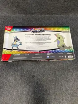 Pokemon TCG: Prismatic Evo Lucario Tyranitar Ex Premium, Worn Sealed Box - Image 5