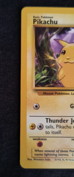 Pokemon Pikachu Yellow Cheeks w/ Shadow 58/102 Base Set - Vintage Unplayed NM - Image 4