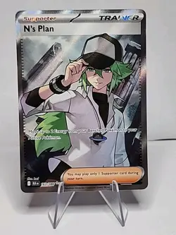 Pokemon TCG N's Plan 163/086 Full Art Ultra Rare Black Bolt NEAR MINT - Image 1