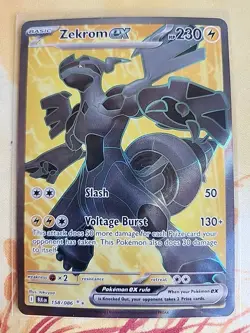 Zekrom ex 158/086 - Ultra Rare Full Art Holo - Black Bolt/White Flare - English - Image 1