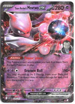 Team Rocket's Mewtwo ex 079/217 Double Rare ME: Ascended Heroes Pokemon - Image 1