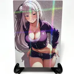 Re:Zero Emilia Sexy Hot Anime Waifu Girl Doujin Lewd Goddess Story ACG Art Card - Image 1