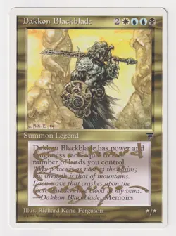 Miscut Gold Signed Dakkon Blackblade MP Artist Richard Kane Ferguson MTG Magic! - Image 1