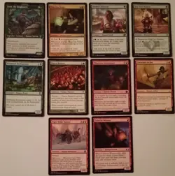 MTG Set of 10 Different Green/Red Common /Uncommon Humans Various Sets NM-LP - Image 1