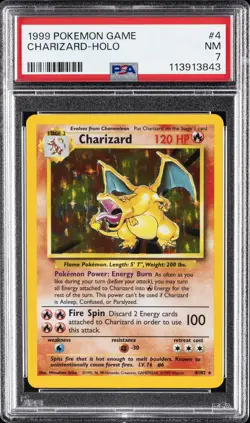 1999 POKEMON GAME #4 CHARIZARD-HOLO PSA 7 - Image 1