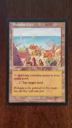 Rishadan Port Mercadian Masques MM EX/LP # MTG Magic the Gathering Rare Land - Image 1