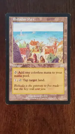Rishadan Port Mercadian Masques MM EX/LP # MTG Magic the Gathering Rare Land - Image 3